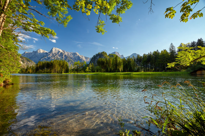 Sommer, almsee, salzkammergut, wasser, wellen, klar, poster, leinen, art-print, alu-verbund, dibond, natur, österreich, almtal, 